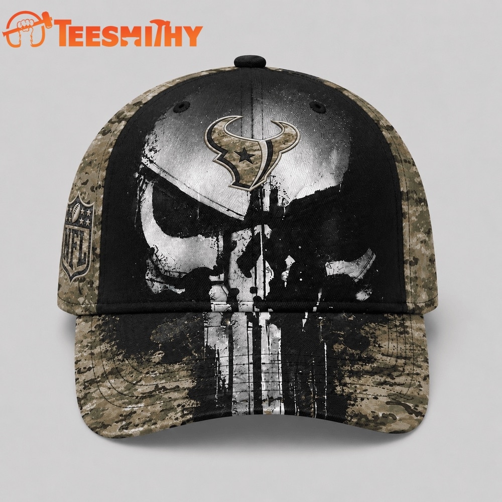 Houston Texans NFL Halloween Military Skull Camo Classic Cap