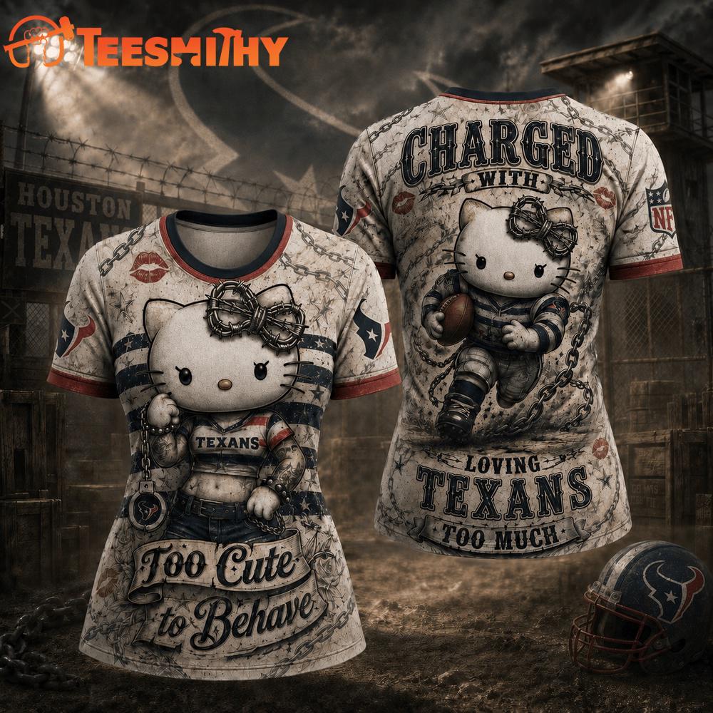 Houston Texans NFL Hello Kitty Rebellion Unisex 3D Shirt