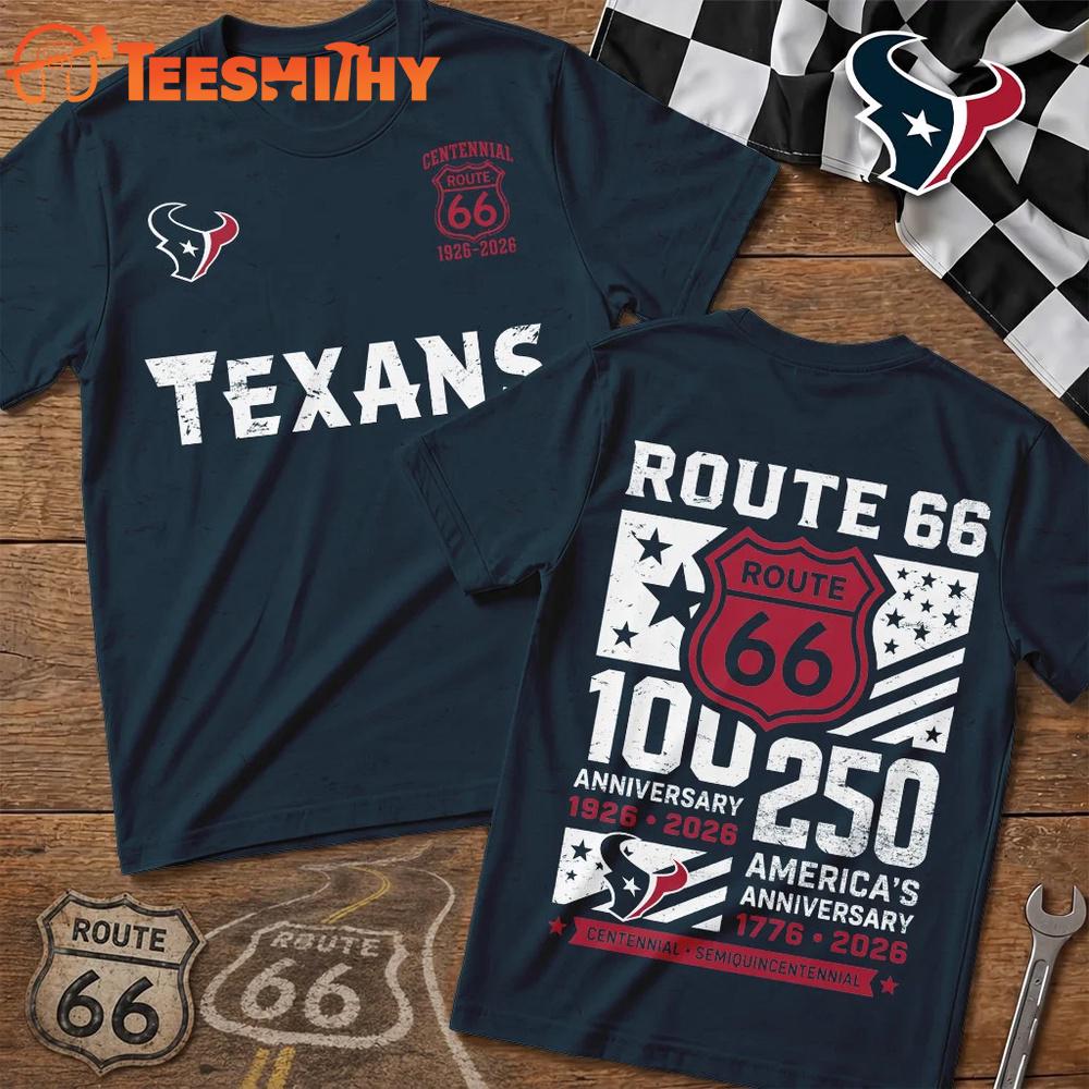 Houston Texans NFL Route 66 Centennial Limited 3D T Shirt
