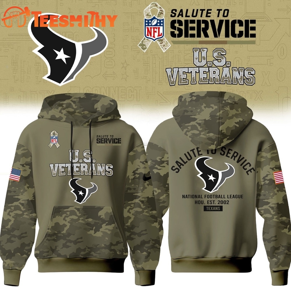 Houston Texans NFL US Veterans Salute To Service 2026 Hoodie Shirt