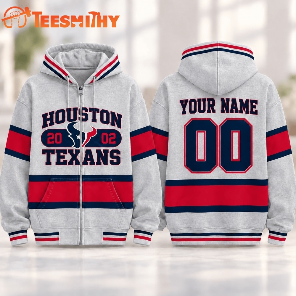 Houston Texans NFL Varsity Stripe Zip Hoodie