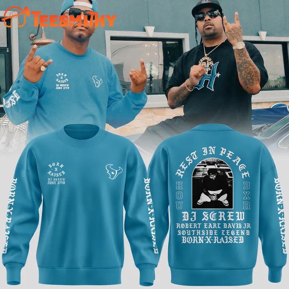 Houston Texans x DJ Screw 2026 Limited Edition Blue Sweatshirt