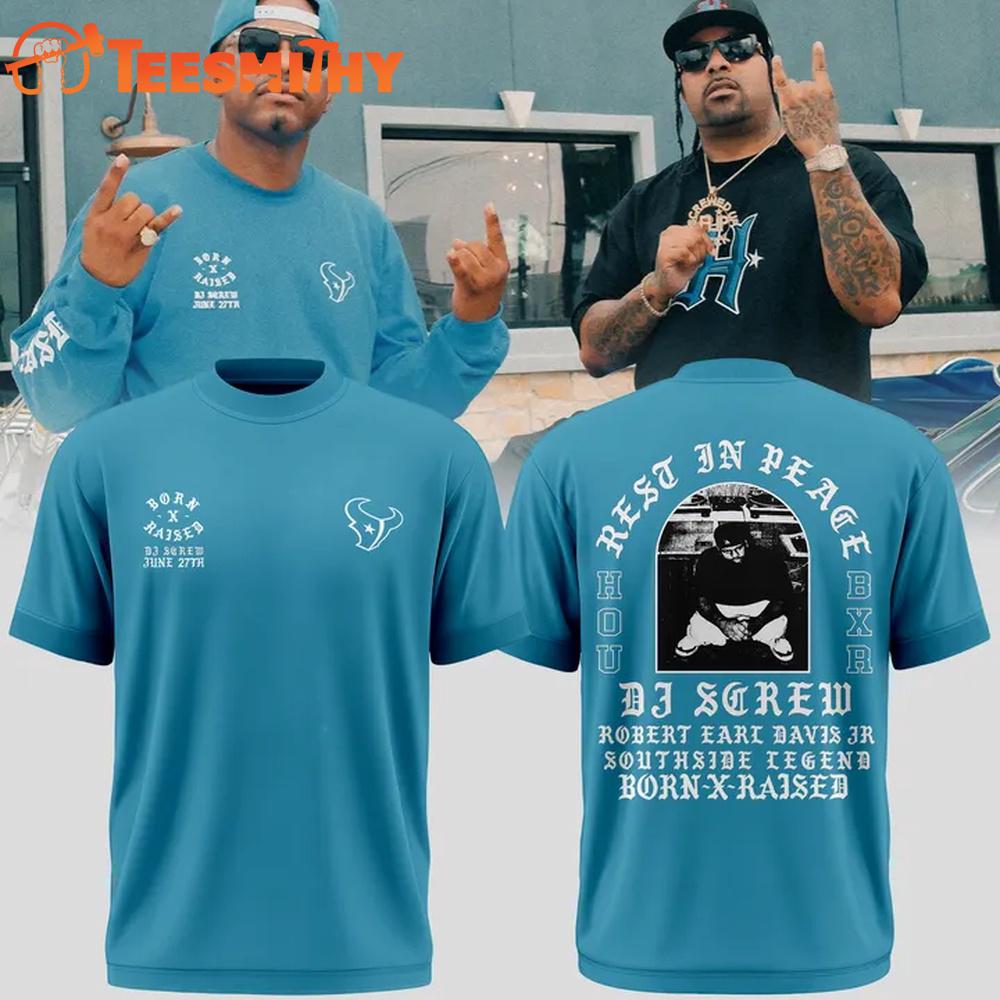 Houston Texans x DJ Screw 2026 Limited Edition Blue T Shirt