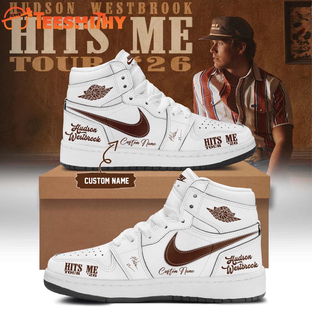 Hudson Westbrook Hits Me Tour 2026 Signature White Air Jordan 1 Shoes