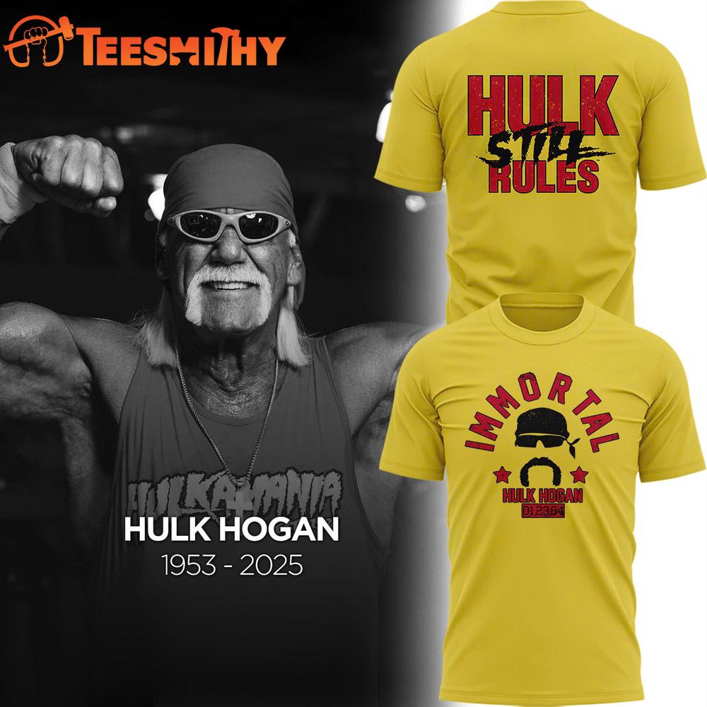 Hulk Hogan Immortal Silhouette 2025 Yellow T Shirt