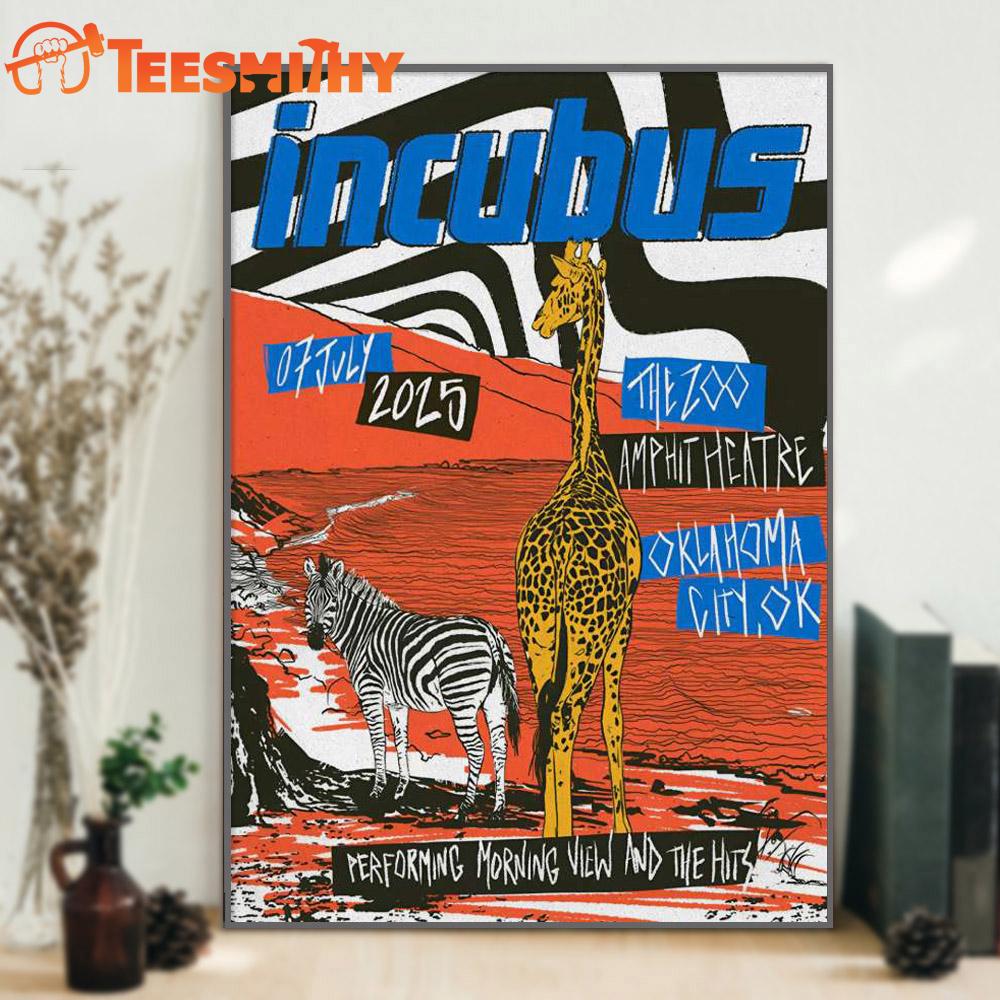 Incubus Oklahoma City Tour On Jul 7 2025 Poster Canvas Art