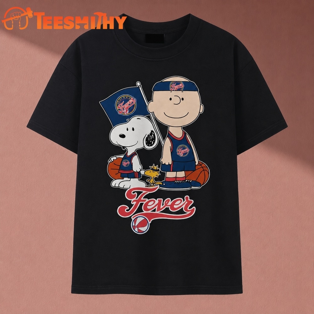 Indiana Fever Charlie Brown & Snoopy WNBA Basketball T Shirt