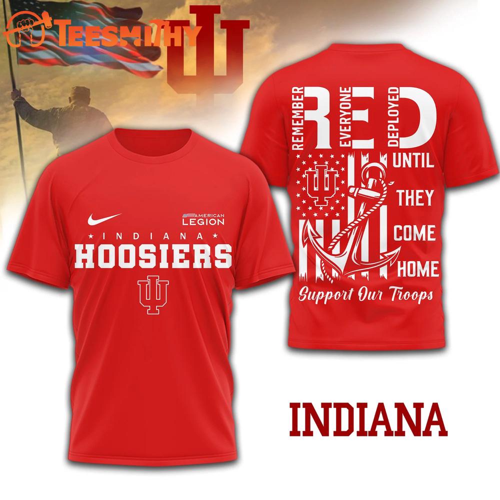 Indiana Hoosiers 2026 NCAA Red Friday 3D T Shirt