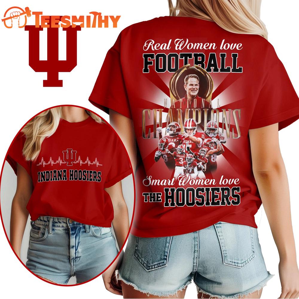 Indiana Hoosiers NCAA 2026 CFP National Champions Smart Women's Love 3D Shirt