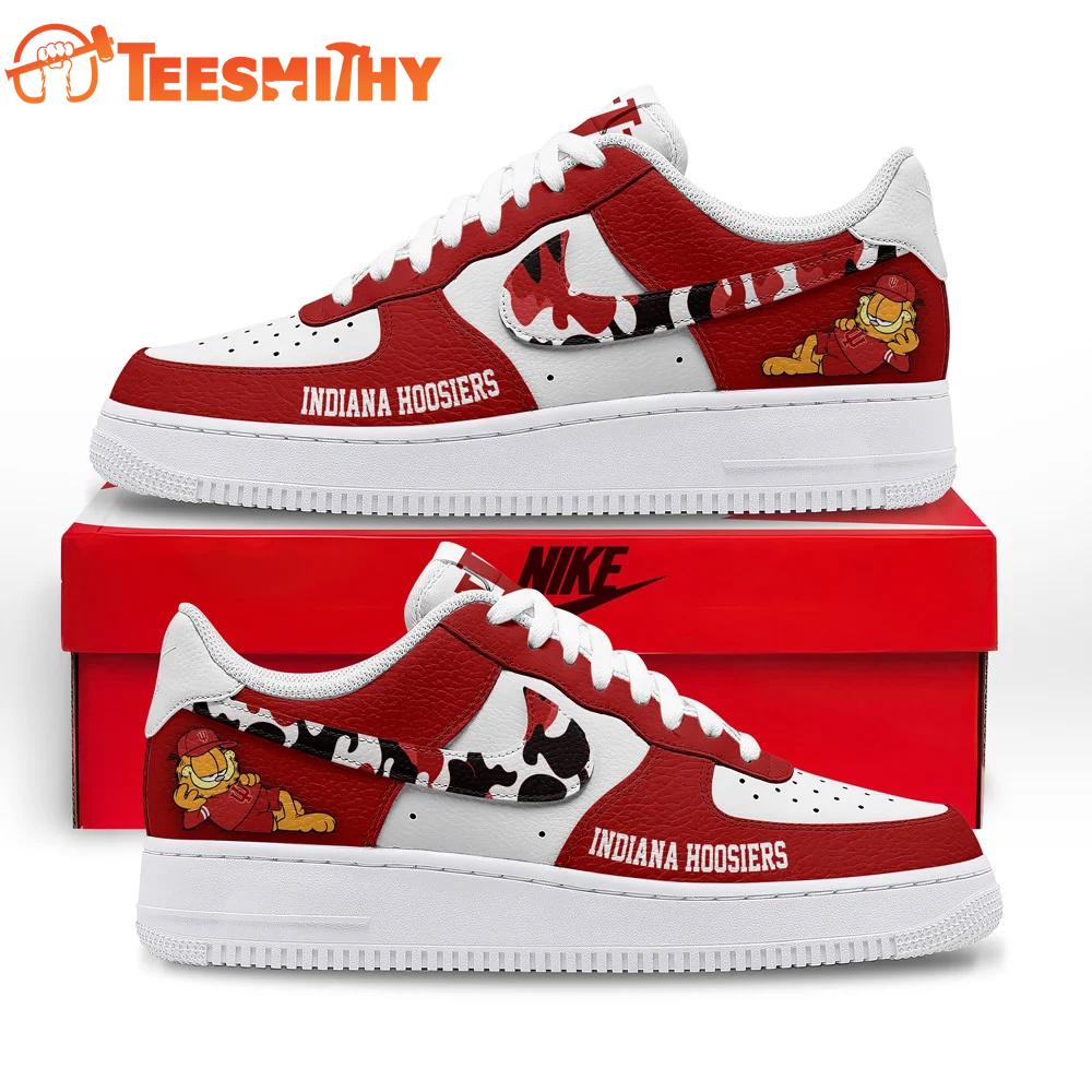 Indiana Hoosiers NCAA Garfield Only Show Up Air Force 1 Shoes Sneaker