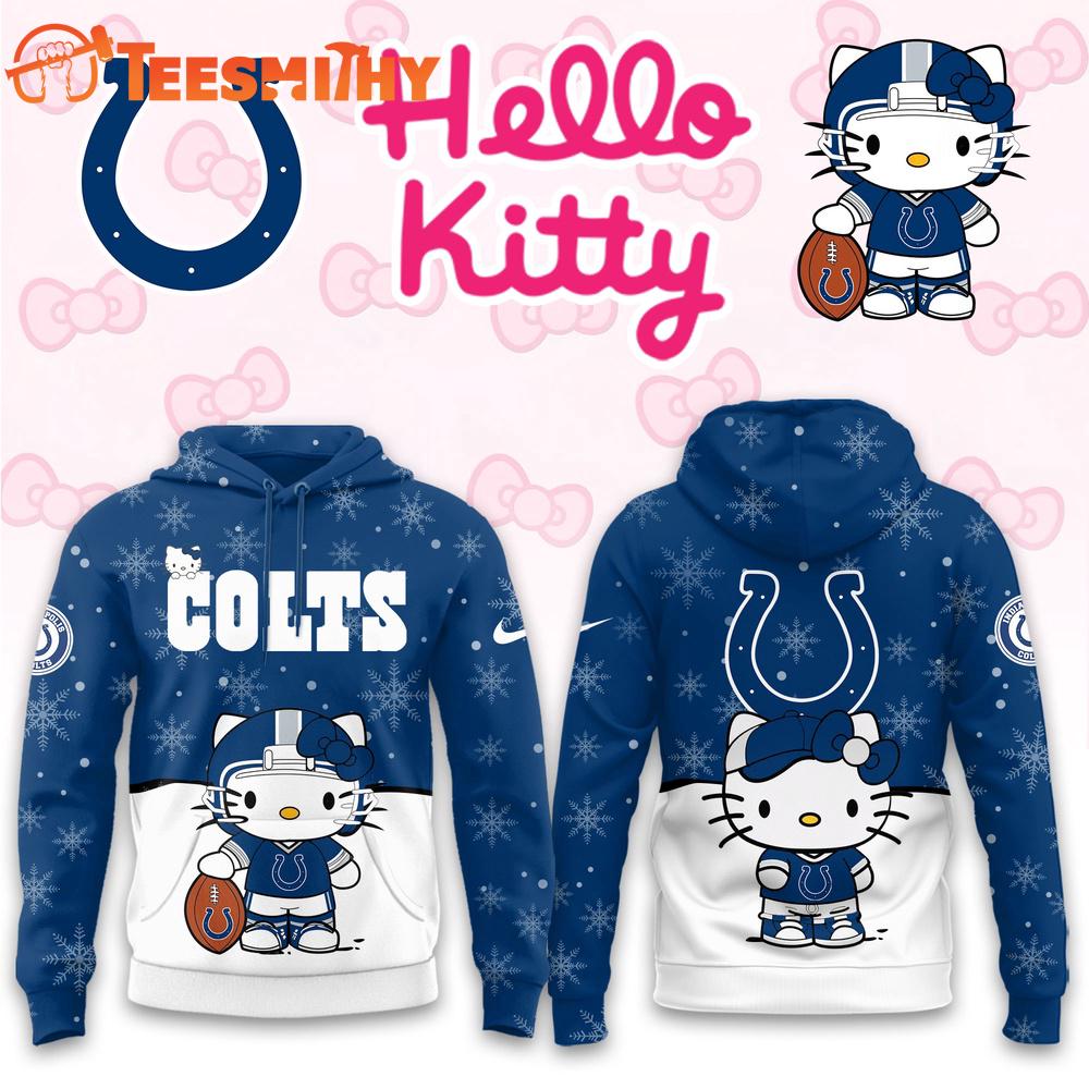 Indianapolis Colts 2025 Football Christmas Hello Kitty Hoodie Shirt