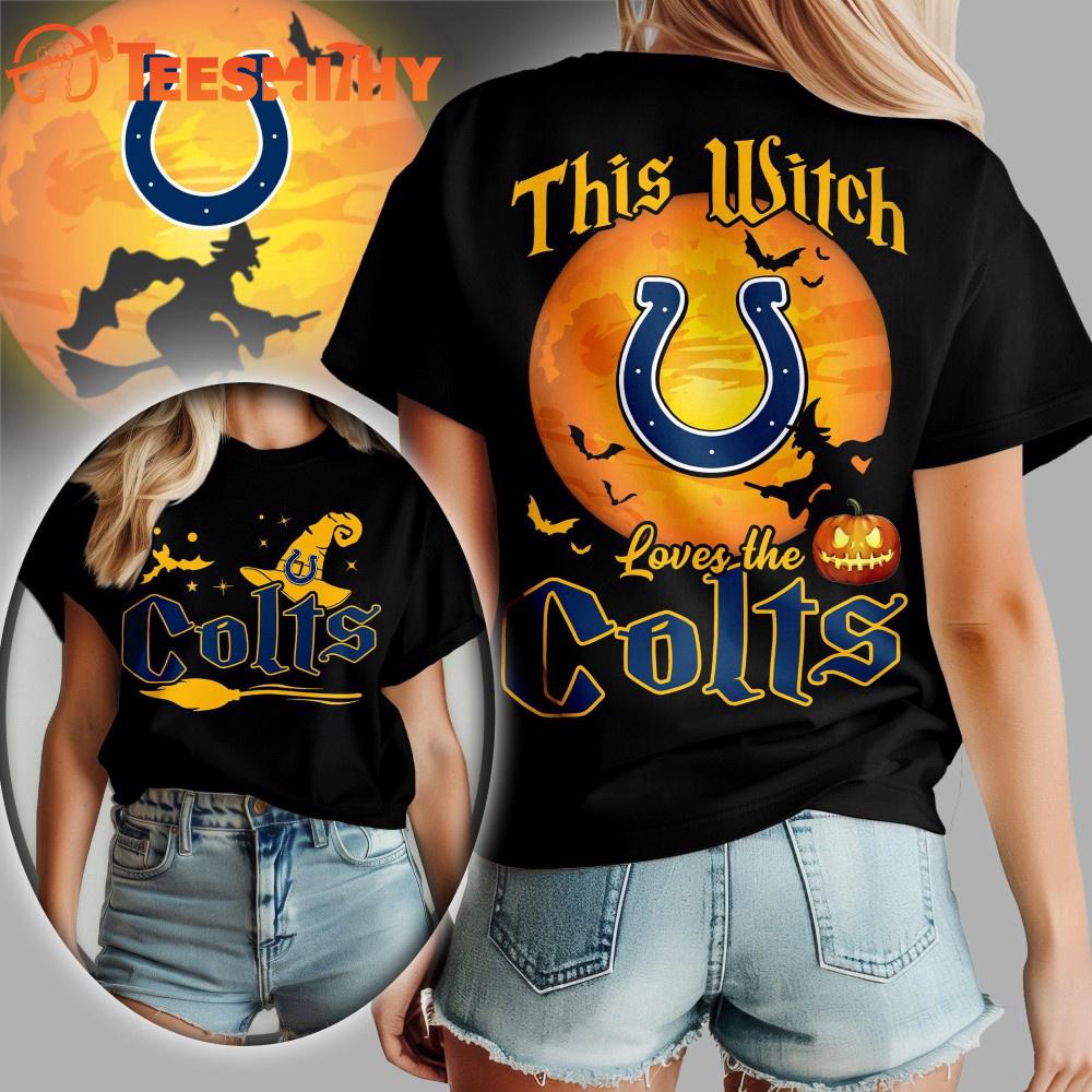 Indianapolis Colts 2025 NFL Halloween Witch Unisex 3D Shirt Indianapolis Colts 2025 NFL Halloween Witch Unisex 3D Shirt