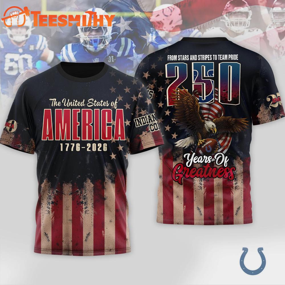 Indianapolis Colts 2026 NFL 250th Anniversary Of America 3D Shirt
