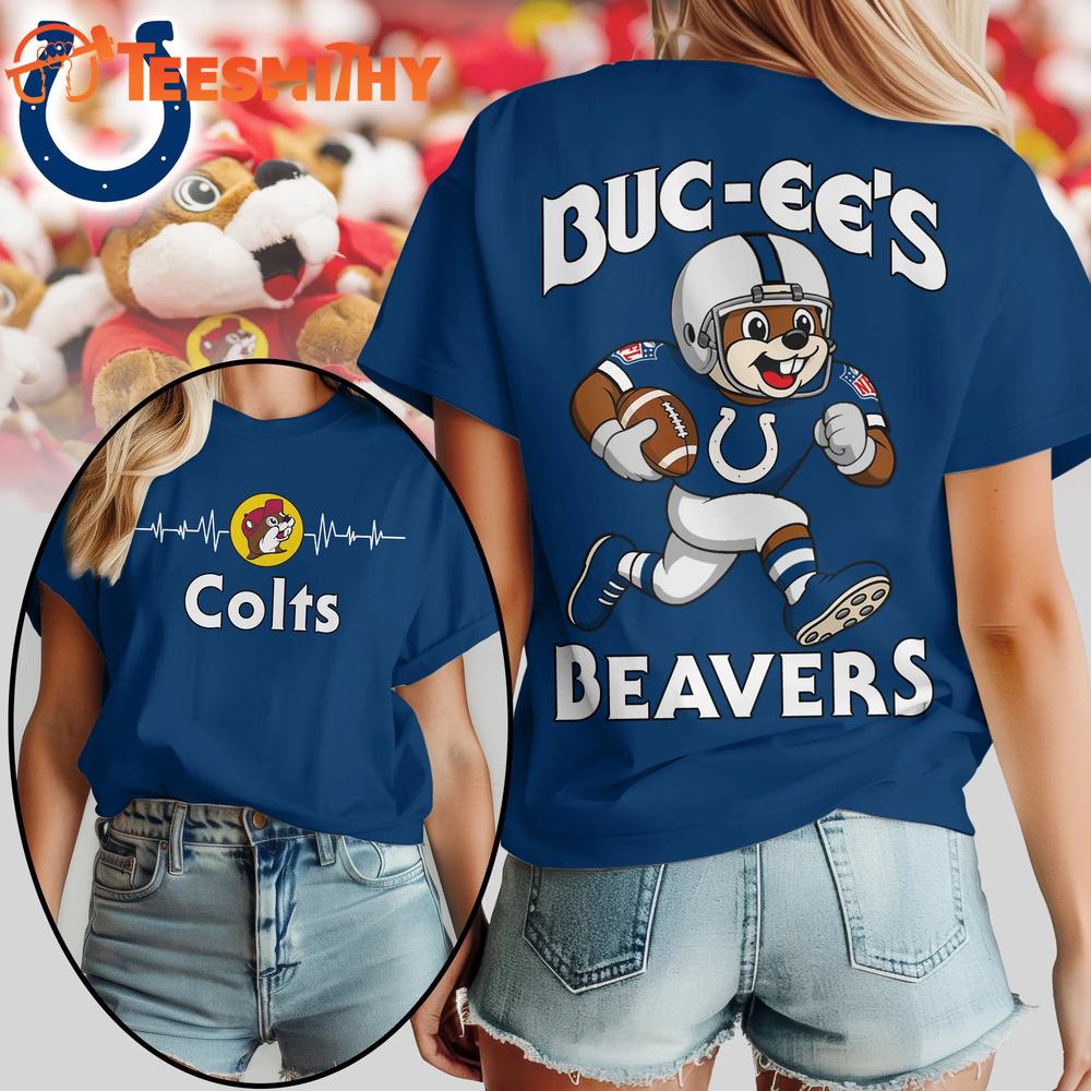 Indianapolis Colts 2026 NFL Buc-ee’s Beavers All Over Print T Shirt