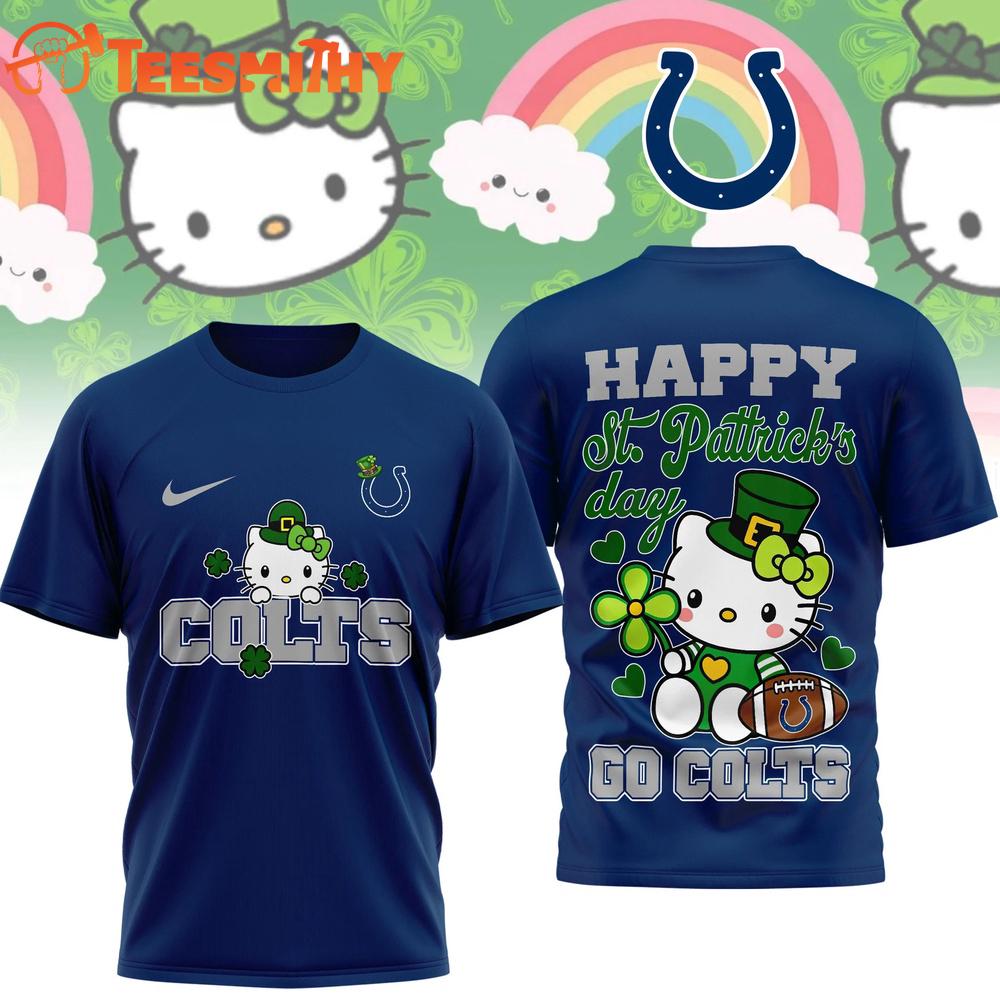 Indianapolis Colts 2026 NFL Hello Kitty St. Pattrick's Day Special New 3D Shirt