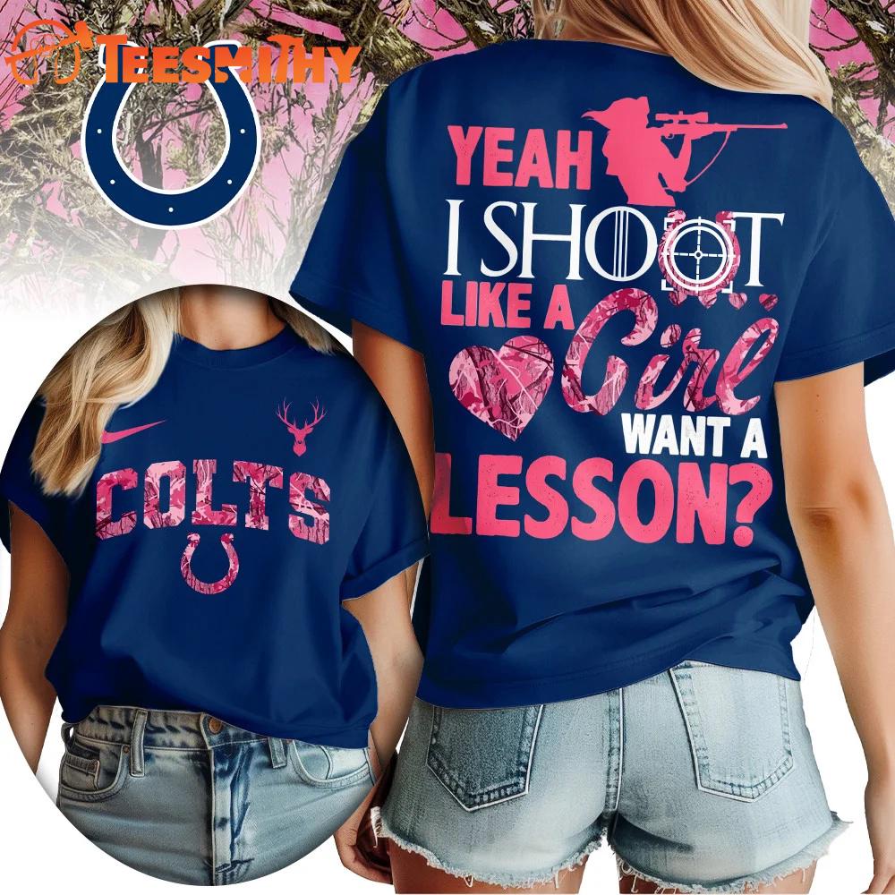 Indianapolis Colts 2026 NFL Shoot Like A Girl All Over Print Shirt