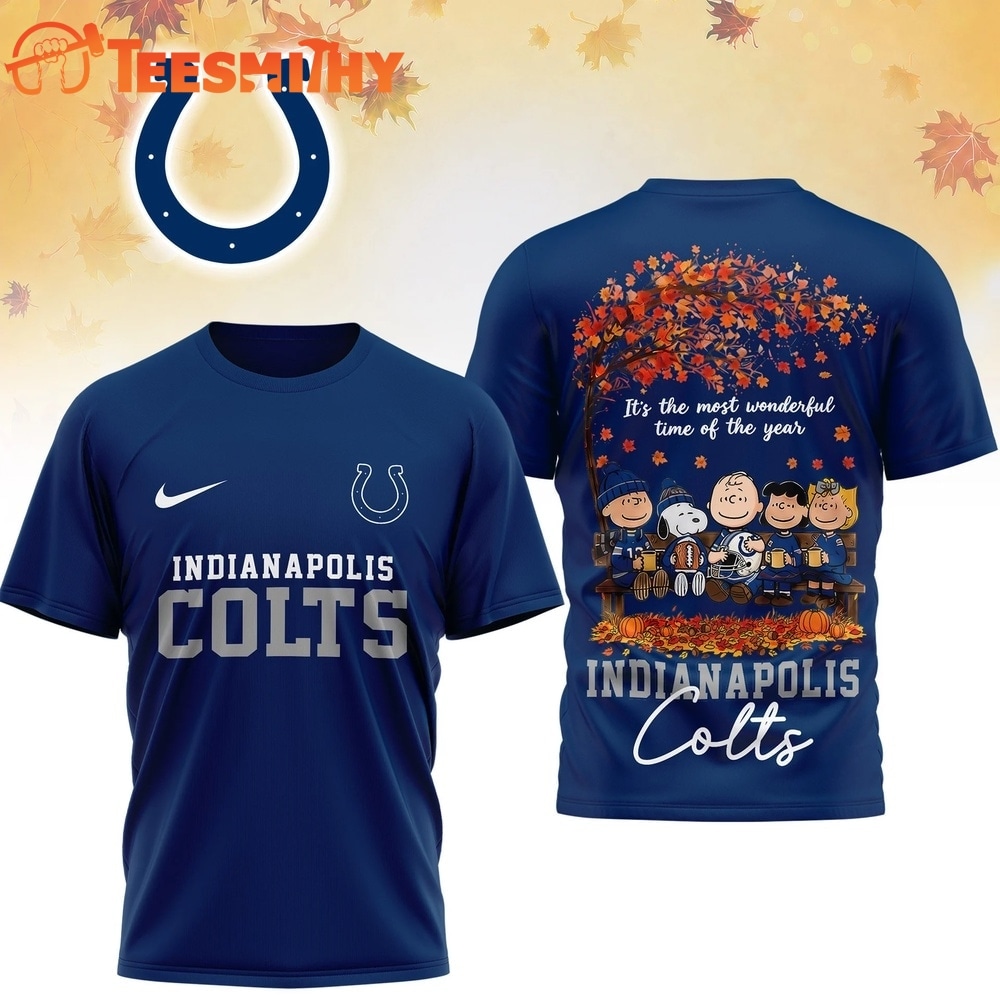 Indianapolis Colts 2026 NFL Snoopy Peanut It's the Most Wonderful Time of the Year 3D Shirt