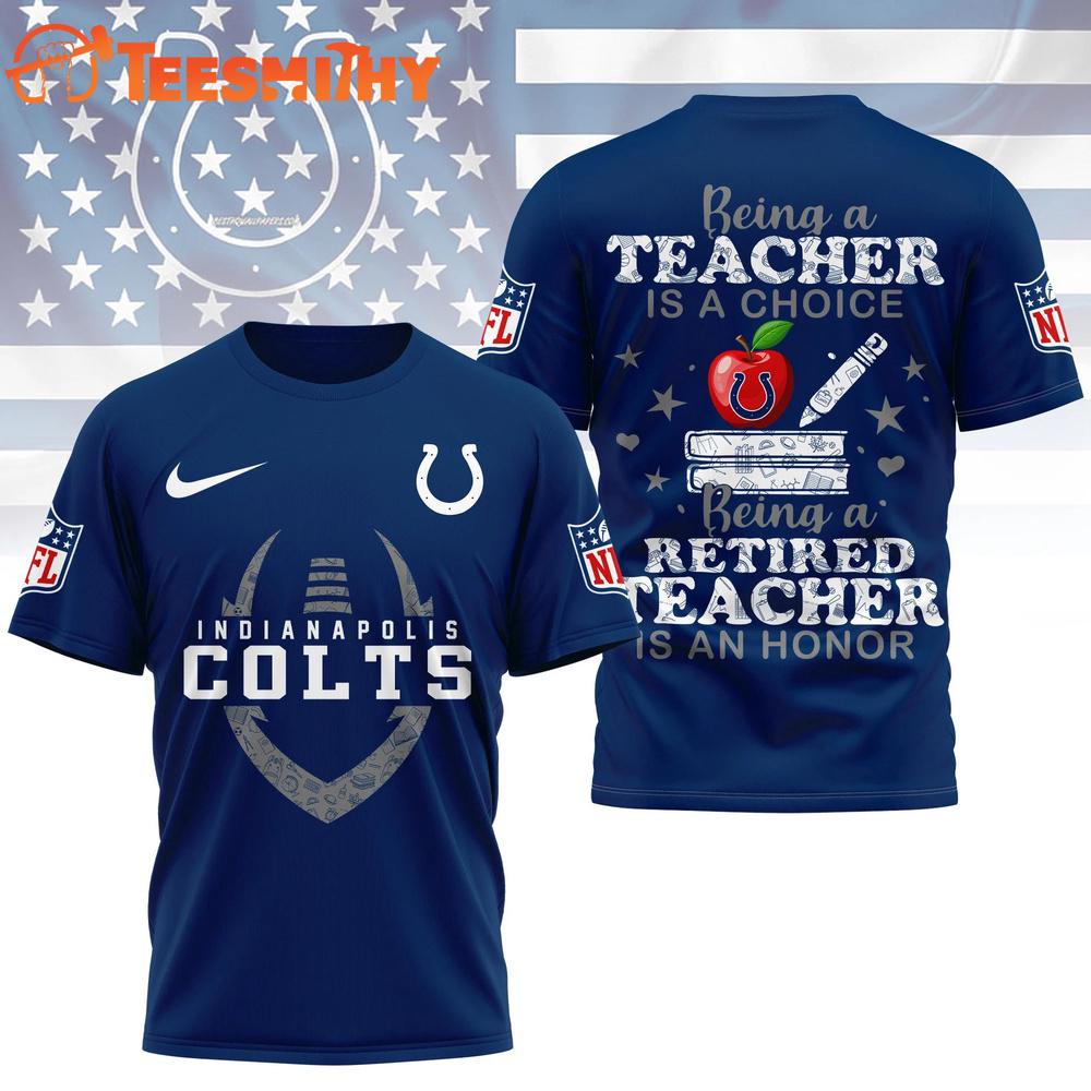 Indianapolis Colts 2026 NFL Teacher Honor 3D T Shirt
