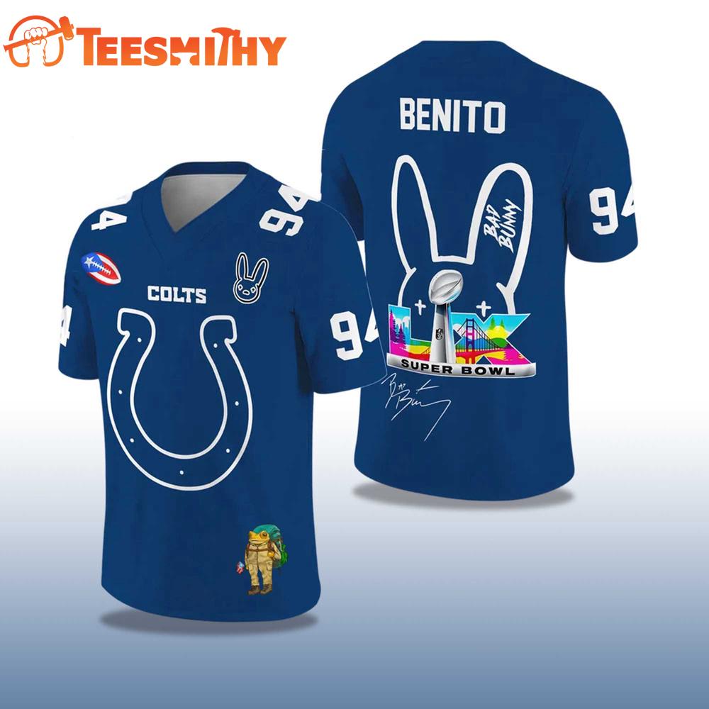 Indianapolis Colts Football Bad Bunny 2026 Super Bowl LX Jersey Shirt