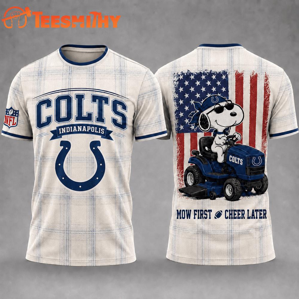 Indianapolis Colts Funny Football Snoopy Gardening Lovers 3D T Shirt