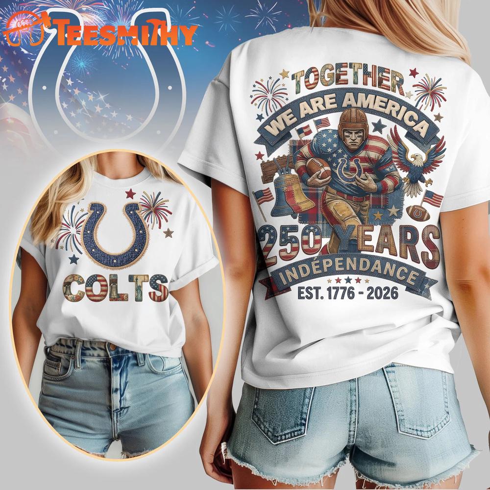Indianapolis Colts NFL 250th Anniversary Of America Patchwork All Over Print T Shirt