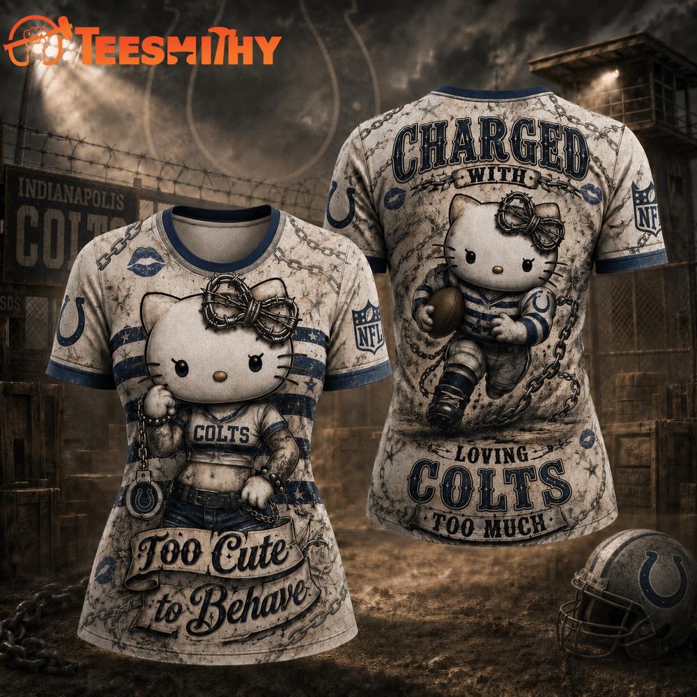 Indianapolis Colts NFL Hello Kitty Rebellion Unisex 3D Shirt