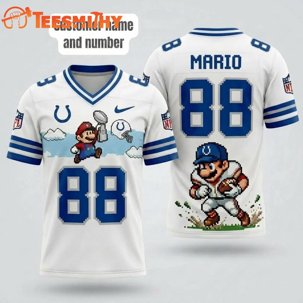 Indianapolis Colts NFL Mario 2026 Design Football Jersey