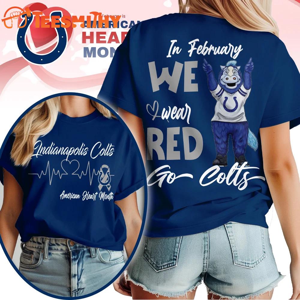 Indianapolis Colts NFL Mascot American Heart Month Unisex 3D Shirt