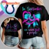 Indianapolis Colts NFL No Story Should End Too Soon Suicide Prevention Awareness Unisex 3D Shirt