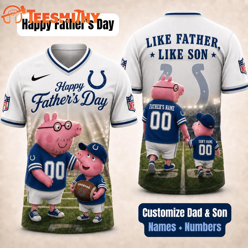 Indianapolis Colts NFL Peppa Pig Father's Day Dad Football Jersey
