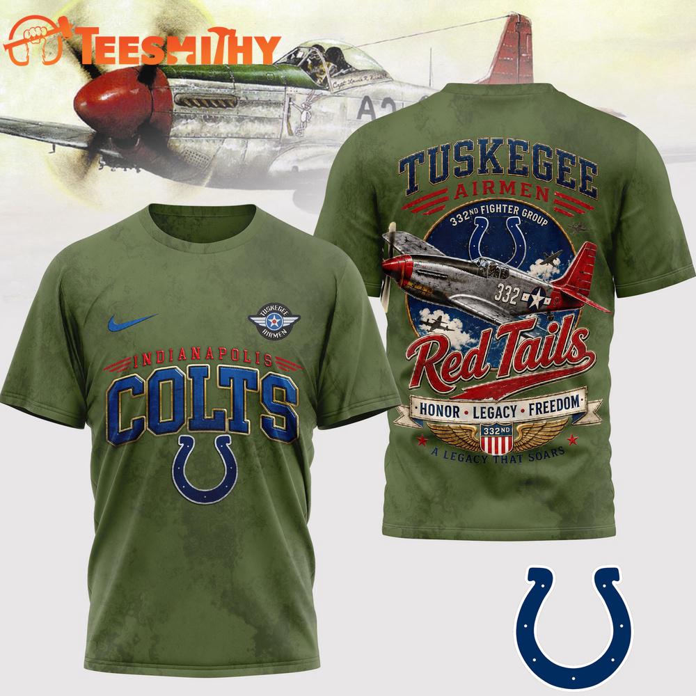 Indianapolis Colts NFL Red Tails Legacy Game Day 3D T-Shirt