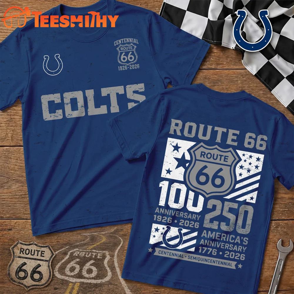 Indianapolis Colts NFL Route 66 Centennial Limited 3D T Shirt
