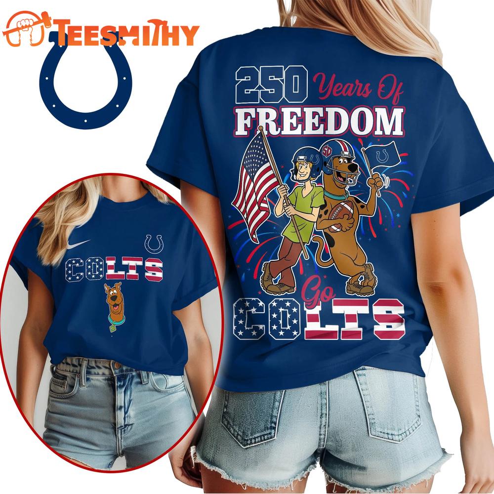 Indianapolis Colts NFL Scooby Doo Celebrates 250th Anniversary 3D T Shirt