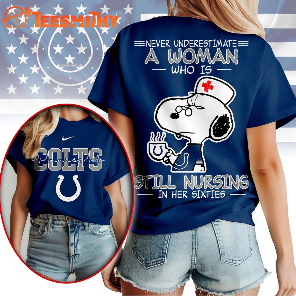 Indianapolis Colts NFL Snoopy Never Underestimate A Nurse Unisex T Shirt