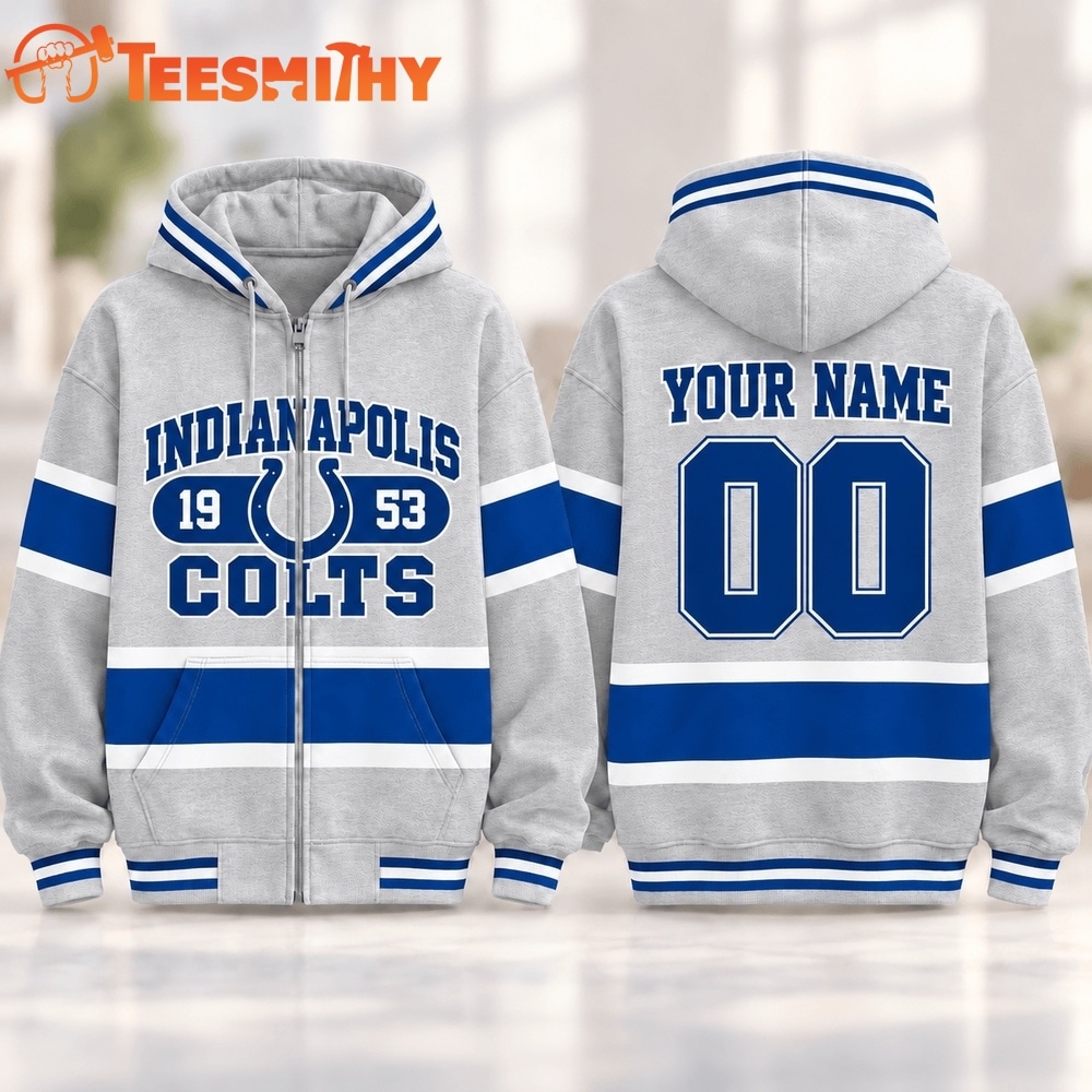 Indianapolis Colts NFL Varsity Stripe Zip Hoodie