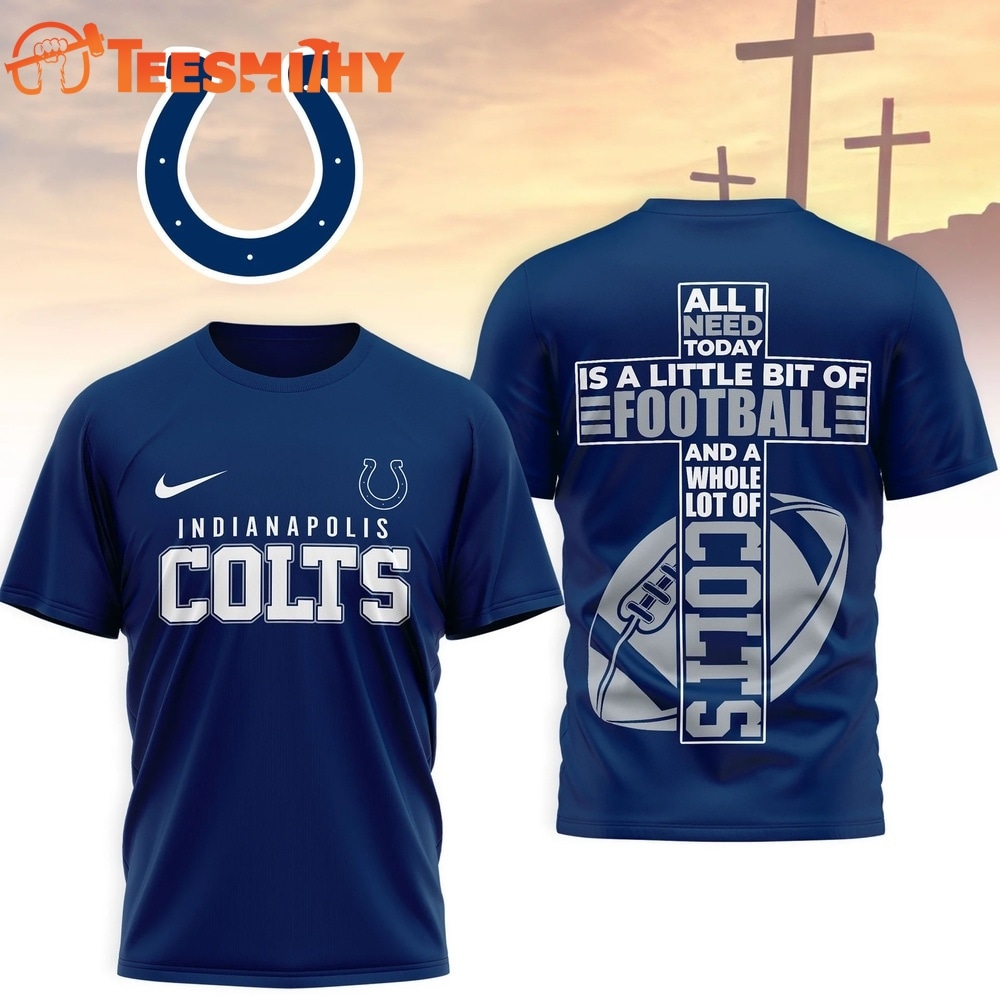 Indianapolis Colts NFL Whole Lot of Football Christian Cross 3D Shirt