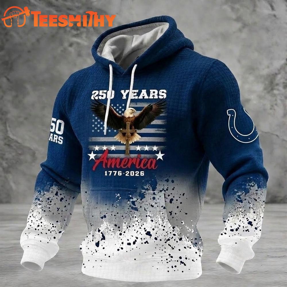 Indianapolis Colts US 250th Anniversary Waffle Texture Strike Hoodie Shirt