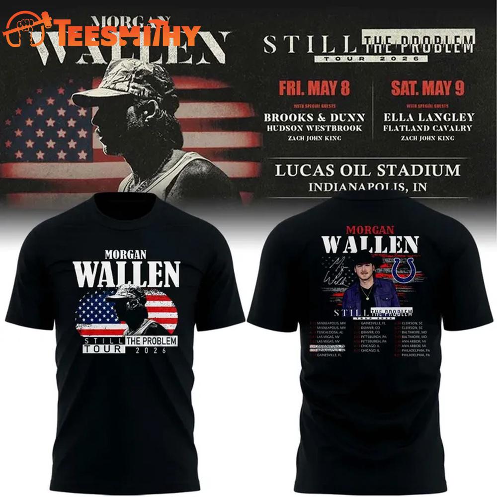 Indianapolis Colts x Morgan Wallen Still The Problem Tour 2026 Black T Shirt