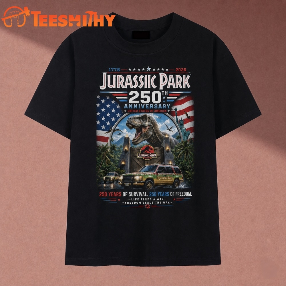 intage Jurassic Park 250th Anniversary 1776 2026 America Freedom T Shirt