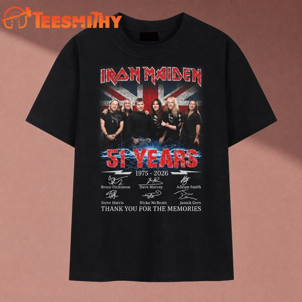 Iron Maiden 51 Years 1975 2026 Thank You For The Memories T Shirt