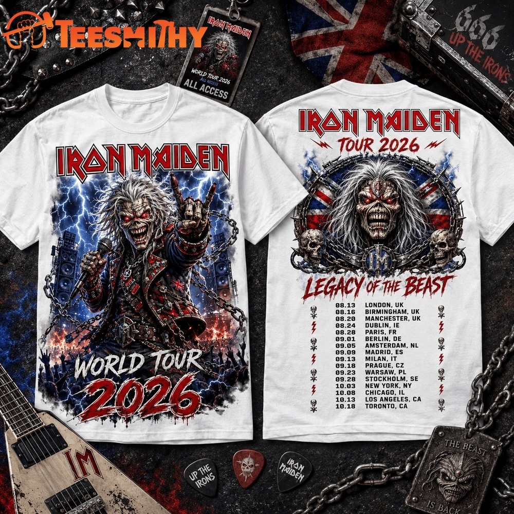 Iron Maiden Legacy of the Beast World Tour 2026 3D Shirt