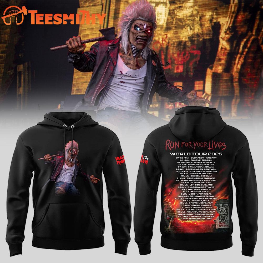 Iron Maiden Run For Your Lives World Tour 2025 Hoodie