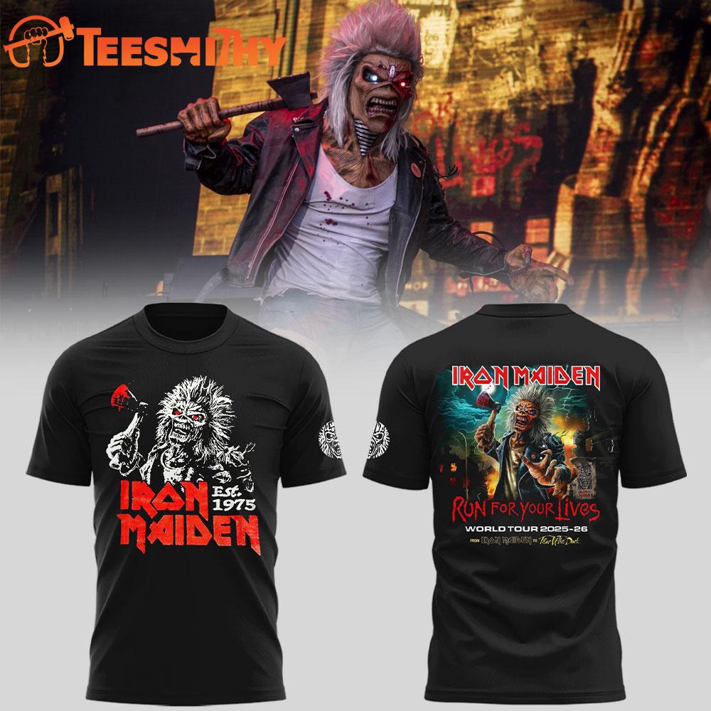 Iron Maiden Run For Your Lives World Tour 2025-26 Graphic 3D Shirt