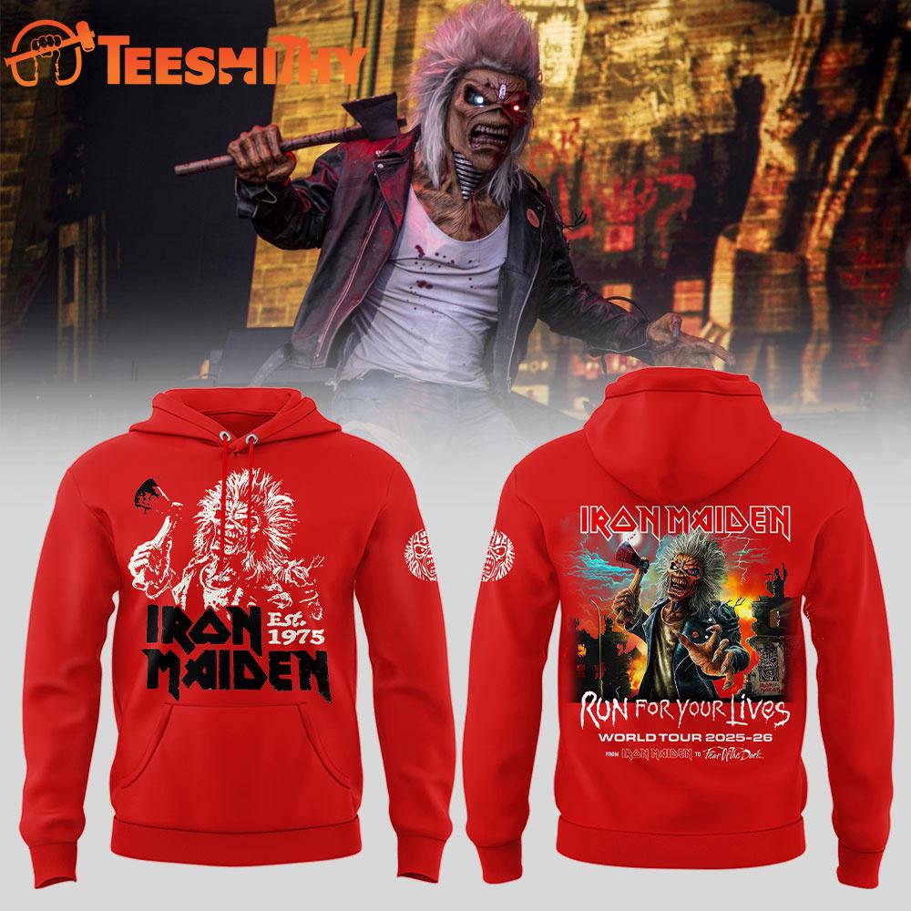 Iron Maiden Run For Your Lives World Tour 2025-26 Graphic Design Hoodie