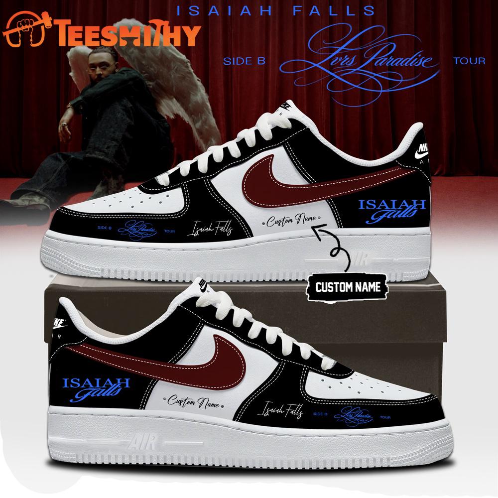 Isaiah Falls Lvrs Paradise Side B Tour 2026 Signature Black Air Force 1 Shoes