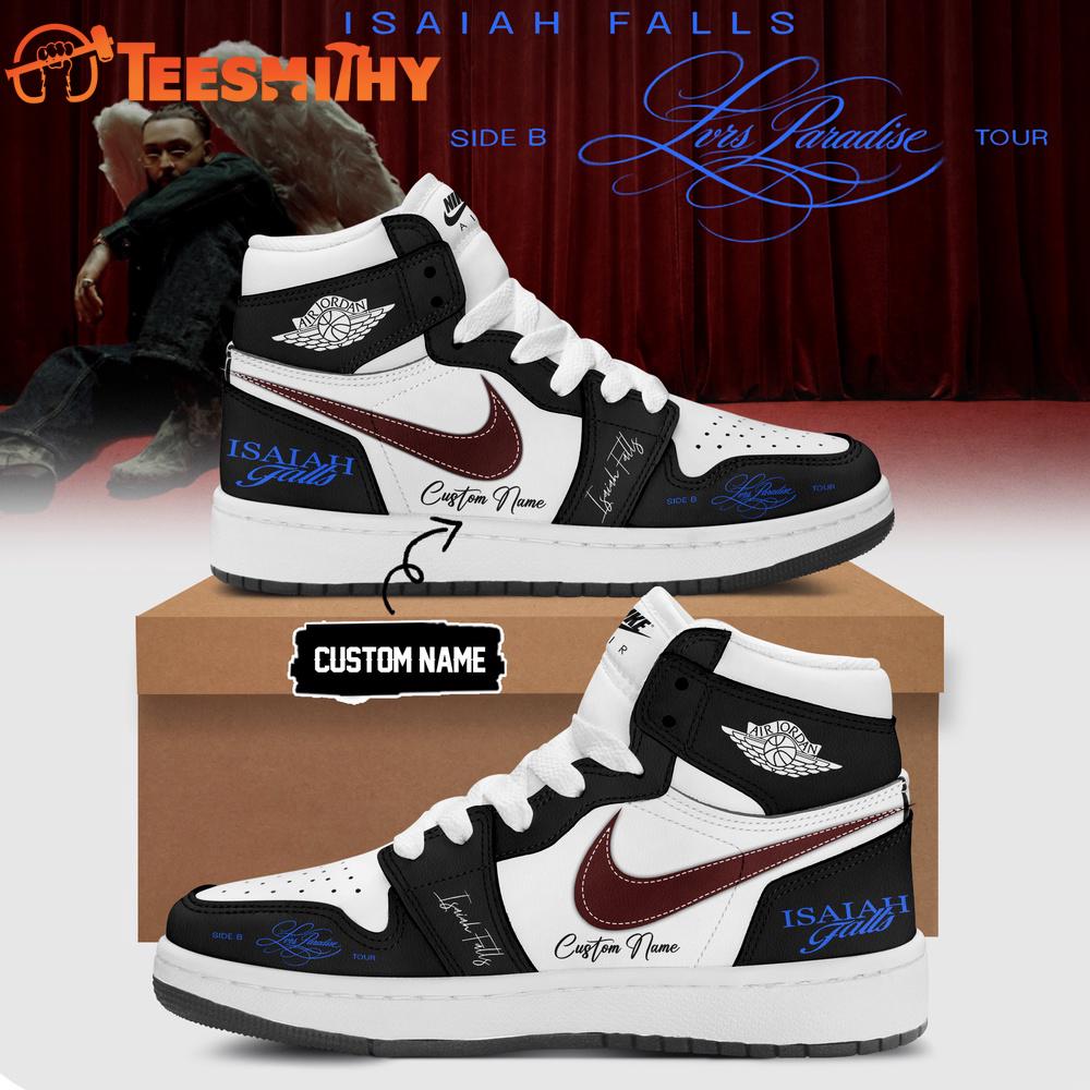 Isaiah Falls Lvrs Paradise Side B Tour 2026 Signature Black Air Jordan 1 Shoes