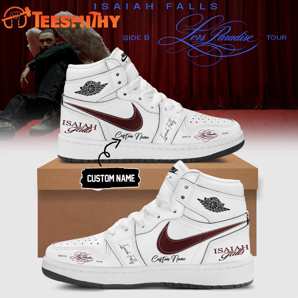 Isaiah Falls Lvrs Paradise Side B Tour 2026 Signature White Air Jordan 1 Shoes