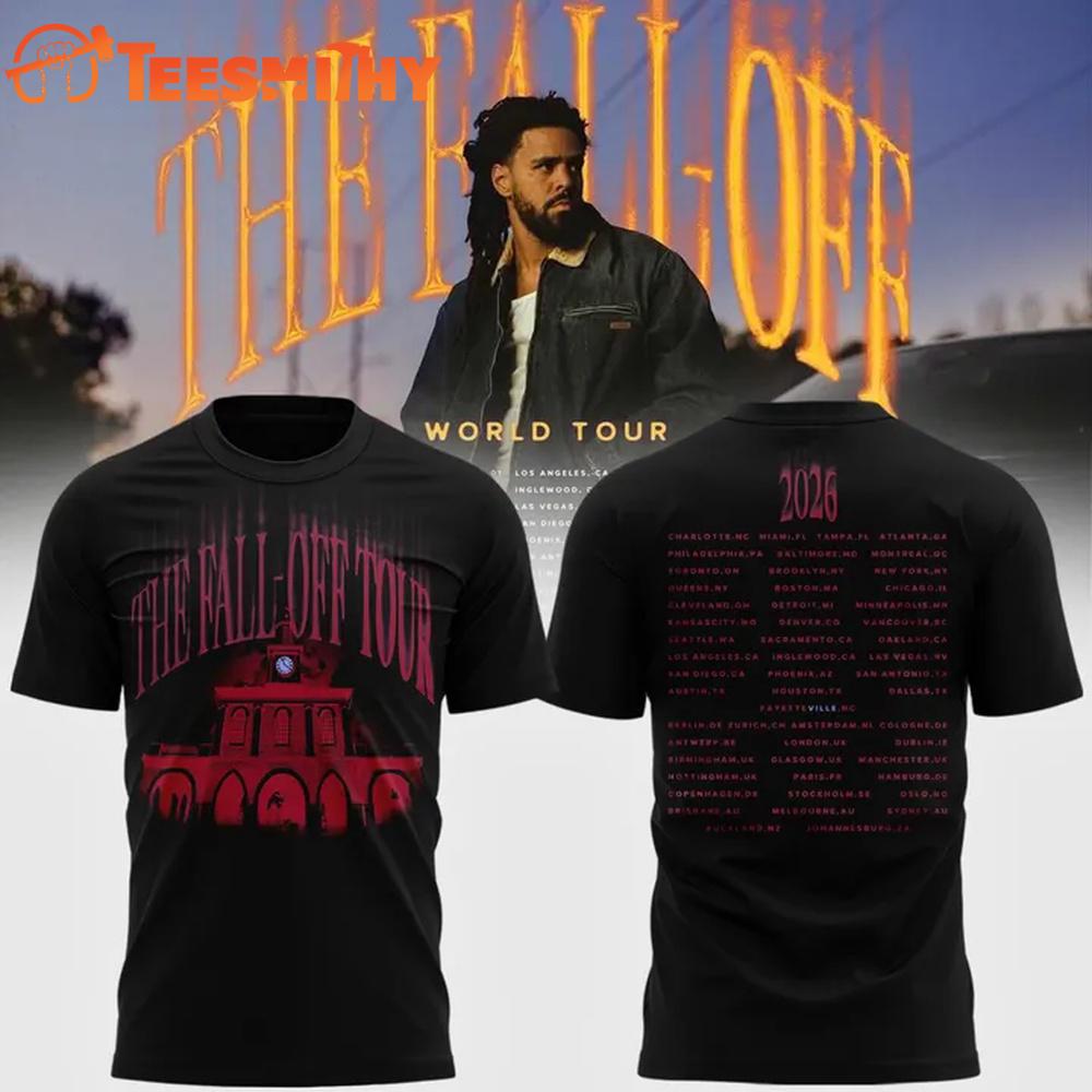 J. Cole The Fall-Off World Tour 2026 Black T Shirt