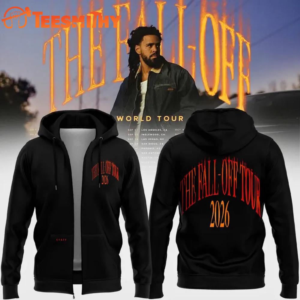 J. Cole The Fall-Off World Tour 2026 Black Zip Hoodie