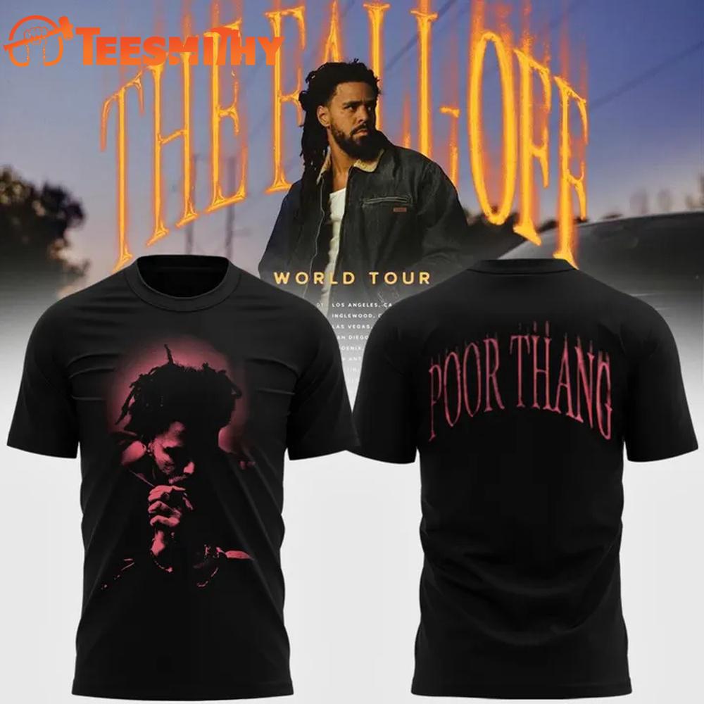 J. Cole The Fall-Off World Tour 2026 Graphic Music Black T Shirt